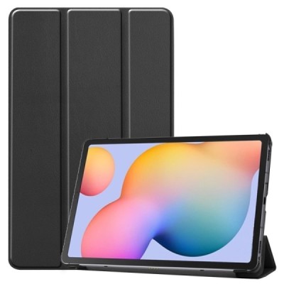 Samsung Galaxy Tab S6 Lite 10.4" (2022) чёрный кожаный чехол-книжка (складной) | Vacins.lv