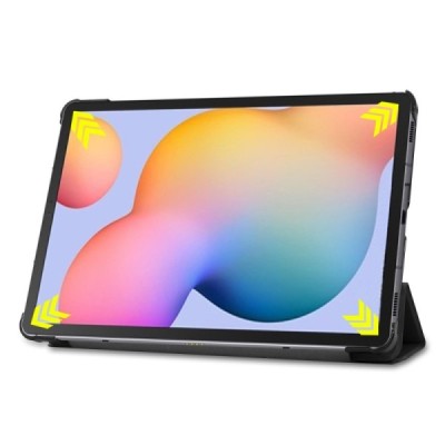 Samsung Galaxy Tab S6 Lite 10.4" (2022) чёрный кожаный чехол-книжка (складной) | Vacins.lv