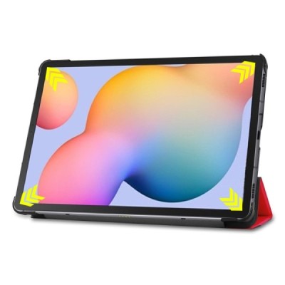 Samsung Galaxy Tab S6 Lite 10.4" (2022) красный кожаный чехол-книжка (складной) | Vacins.lv