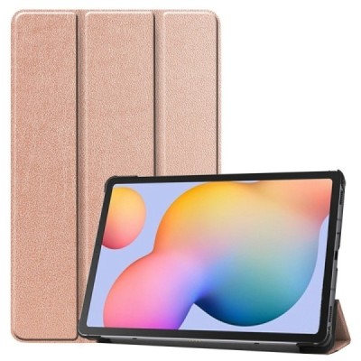Samsung Galaxy Tab S6 Lite 10.4" (2022) золотой кожаный чехол-книжка (складной) | Vacins.lv