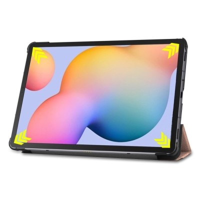 Samsung Galaxy Tab S6 Lite 10.4" (2022) золотой кожаный чехол-книжка (складной) | Vacins.lv
