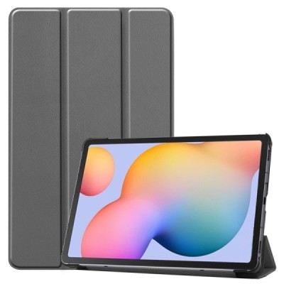 Samsung Galaxy Tab S6 Lite 10.4" (2022) серый кожаный чехол-книжка (складной) | Vacins.lv