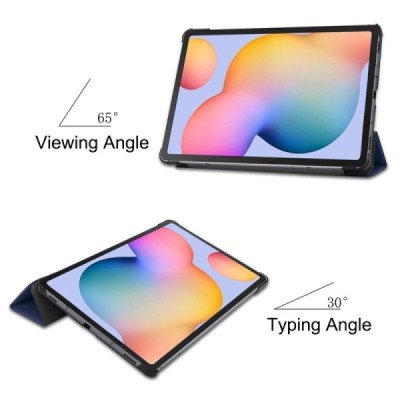 Samsung Galaxy Tab S6 Lite 10.4" (2022) синий кожаный чехол-книжка (складной) | Vacins.lv