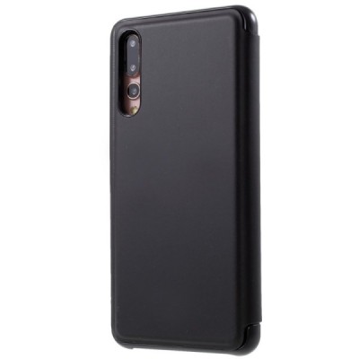 Huawei P20 Pro открываемый чёрный пластиковый чехол-книжка | Vacins.lv