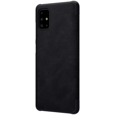Greznais „Nillkin“ Qin sērijas ādas atvērams melns Samsung Galaxy A71 (A715) | Vacins.lv