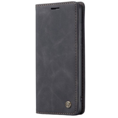 Samsung Galaxy A51 (A515F) CaseMe Retro solīds atvēramais ādas melns maciņš - maks | Vacins.lv