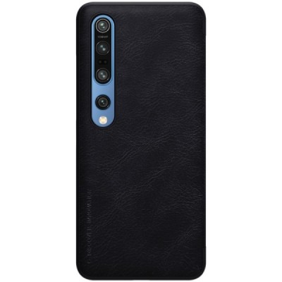 Xiaomi Mi 10 (10 Pro) greznais Nillkin Qin sērijas ādas atvērams melns maciņš, maks | Vacins.lv