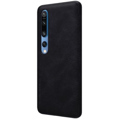 Xiaomi Mi 10 (10 Pro) greznais Nillkin Qin sērijas ādas atvērams melns maciņš, maks | Vacins.lv