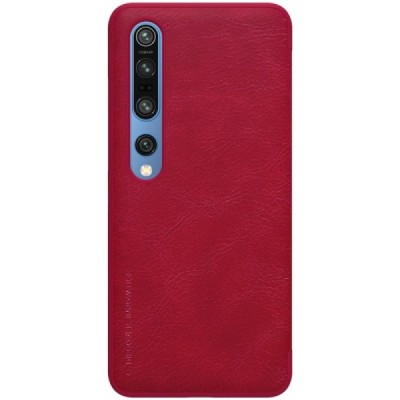 Xiaomi Mi 10 (10 Pro) greznais Nillkin Qin sērijas ādas atvērams sarkans maciņš, maks | Vacins.lv