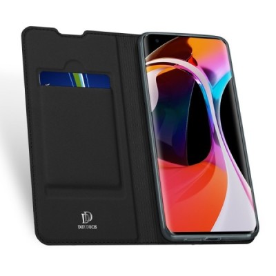 „Dux Ducis“ Skin серии Xiaomi Mi 10 (10 Pro) чёрный кожаный чехол-книжка | Vacins.lv