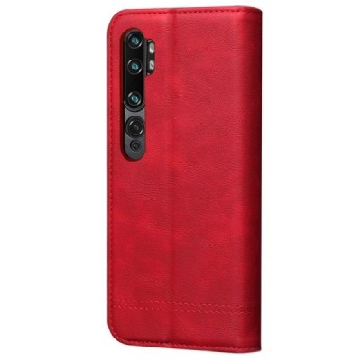 Xiaomi Mi Note 10 (10 Pro) Deluxe ādas atvēramais sarkans maciņš (maks) | Vacins.lv
