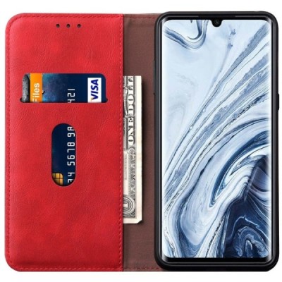 Xiaomi Mi Note 10 (10 Pro) Deluxe ādas atvēramais sarkans maciņš (maks) | Vacins.lv