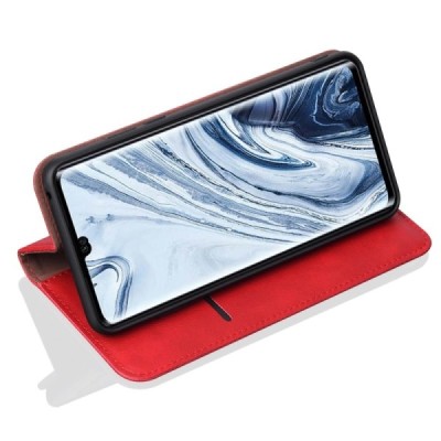 Xiaomi Mi Note 10 (10 Pro) Deluxe ādas atvēramais sarkans maciņš (maks) | Vacins.lv