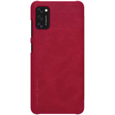 Роскошный красный кожаный чехол Nillkin Qin Series для Samsung Galaxy A41 (A415) | Vacins.lv