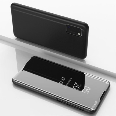 Samsung Galaxy A41 (A415F) plastmasas atvērams melns ādas maciņš | Vacins.lv