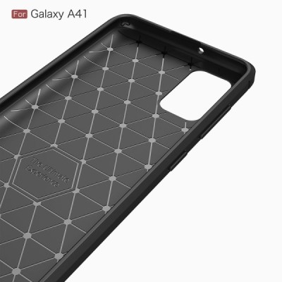 Samsung Galaxy A41 (A415F) „Carbon“ твердый силиконовый чехол (TPU) - черный | Vacins.lv