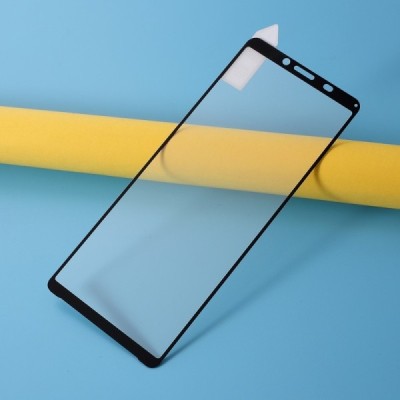 Sony Xperia 10 II „Rurihai“ 9H Tempered Glass усиленная защита, черное защитное стекло с полным покрытием 0.26 мм | Vacins.lv