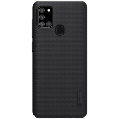 Samsung Galaxy A21s (A217F) Nillkin Frosted Shield черный пластиковый чехол | Vacins.lv