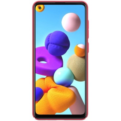 Samsung Galaxy A21s (A217F) Nillkin Frosted Shield красный пластиковый чехол | Vacins.lv