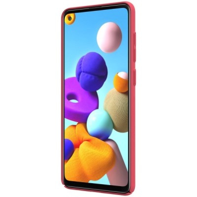 Samsung Galaxy A21s (A217F) Nillkin Frosted Shield красный пластиковый чехол | Vacins.lv