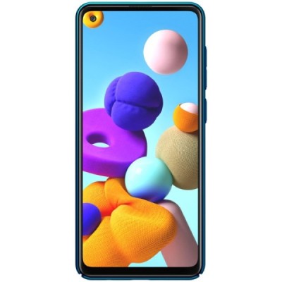 Samsung Galaxy A21s (A217F) Nillkin Frosted Shield zils plastmasas apvalks | vacins.lv