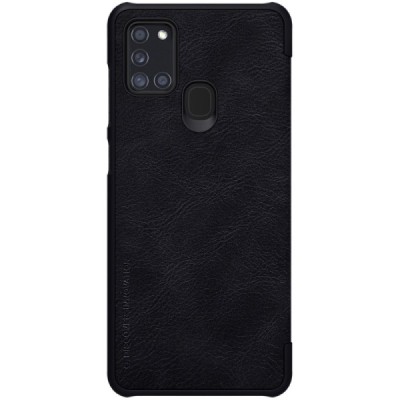 Greznais „Nillkin“ Qin sērijas ādas atvērams melns Samsung Galaxy A21s (A217) | Vacins.lv