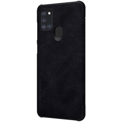 Greznais „Nillkin“ Qin sērijas ādas atvērams melns Samsung Galaxy A21s (A217) | Vacins.lv