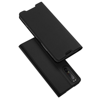 „Dux Ducis“ Skin серии Sony Xperia 1 II чёрный кожаный чехол-книжка | Vacins.lv