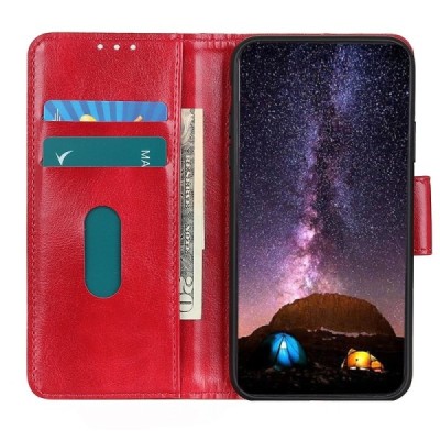 Xiaomi Mi Note 10 Lite открываемый красный кожаный чехол - книжка | Vacins.lv
