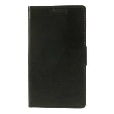Huawei Ascend P7 atvēramais melns ādas futrālis - maciņš / Vacins.lv