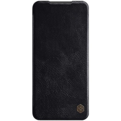 Роскошный чёрный кожаный чехол Nillkin Qin Series для Xiaomi Redmi Note 9 Pro | Vacins.lv