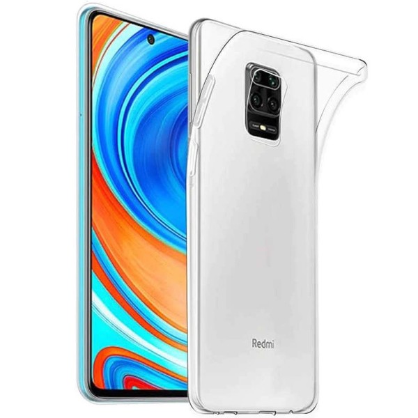 Твердый силиконовый чехол (TPU) - прозрачный (Redmi Note 9 Pro)