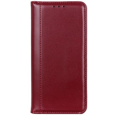 Xiaomi Redmi Note 9 „Split“ бордовый кожаный чехол-книжка | Vacins.lv