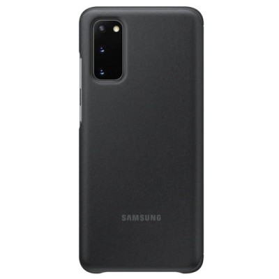 Samsung Galaxy S20 (G980) оригинальный Smart Clear View Cover (EF-ZG980CBEGEU) открываемый чёрный кожаный чехол - книжка | Vacin