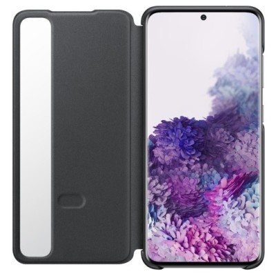 Samsung Galaxy S20 (G980) оригинальный Smart Clear View Cover (EF-ZG980CBEGEU) открываемый чёрный кожаный чехол - книжка | Vacin