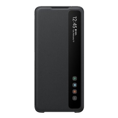 Samsung Galaxy S20 Ultra (G988) оригинальный Smart Clear View Cover (EF-ZG988CBEGEU) чёрный кожаный чехол-книжка | Vacins.lv