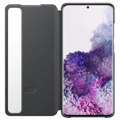 Samsung Galaxy S20 Ultra (G988) оригинальный Smart Clear View Cover (EF-ZG988CBEGEU) чёрный кожаный чехол-книжка | Vacins.lv
