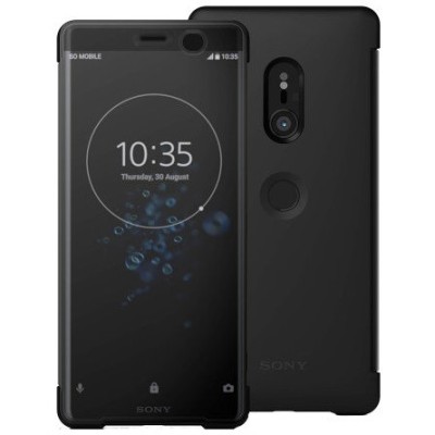 Sony Xperia XZ3 оригинальный Style Cover Touch чёрный кожаный чехол | Vacins.lv