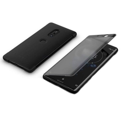 Sony Xperia XZ3 оригинальный Style Cover Touch чёрный кожаный чехол | Vacins.lv