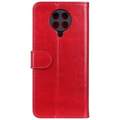 Xiaomi Poco F2 Pro открываемый красный кожаный чехол - книжка | Vacins.lv