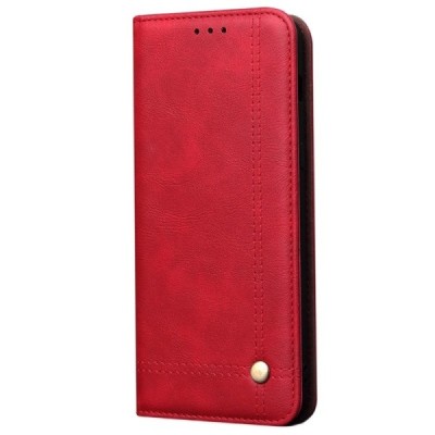 Xiaomi Redmi Note 9 Pro Deluxe ādas atvēramais sarkans maciņš (maks) | Vacins.lv