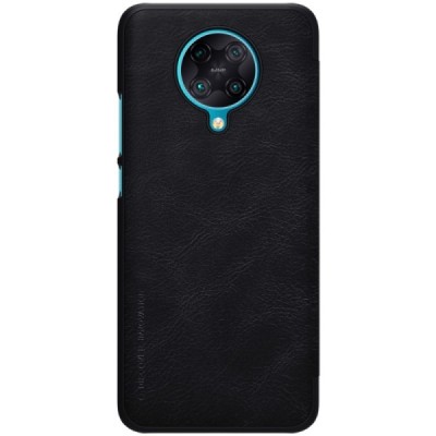 Xiaomi Poco F2 Pro greznais „Nillkin“ Qin sērijas ādas atvērams melns maciņš, maks | Vacins.lv