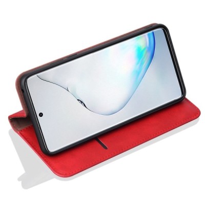 „Deluxe“ Samsung Galaxy Note10 Lite (N770F) красный кожаный чехол-книжка | Vacins.lv