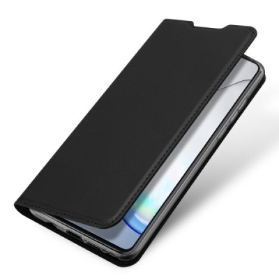 Samsung Galaxy Note10 Lite (N770F) „Dux Ducis“ Skin sērijas melns ādas atvērams maciņš | Vacins.lv