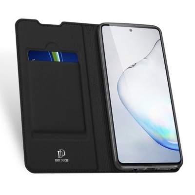 „Dux Ducis“ Skin серии Samsung Galaxy Note10 Lite (N770F) чёрный кожаный чехол-книжка | Vacins.lv