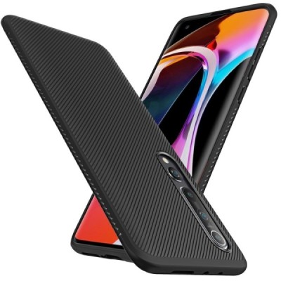 Xiaomi Mi 10 (10 Pro) Lenuo cieta silikona (TPU) melns apvalks | vacins.lv
