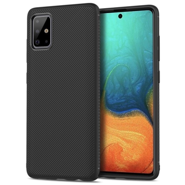 „Lenuo“ твердый силиконовый (TPU) чехол – чёрный (Galaxy A71)
