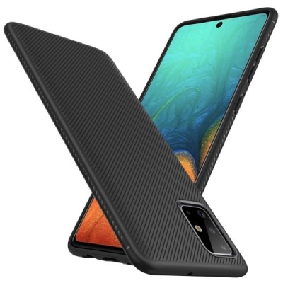 Samsung Galaxy A71 (A715) Lenuo твердый силиконовый чехол из TPU чёрного цвета | Vacins.lv