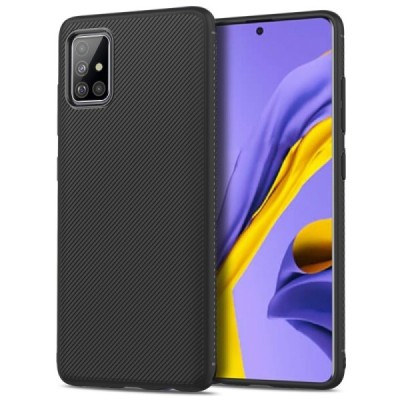 Samsung Galaxy A51 (A515) Lenuo cieta silikona (TPU) melns apvalks | vacins.lv