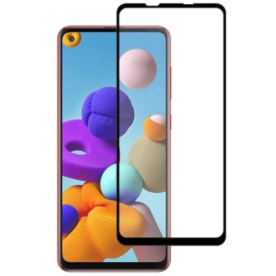 Samsung Galaxy A21s (A217) „Mocolo“ Tempered Glass melns ekrāna aizsargstikls | Vacins.lv